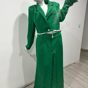 Fashion Nova Emerald Green Two-Piece Pantsuit